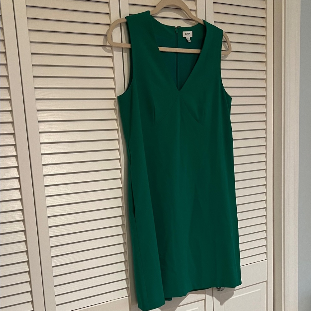 J Crew Factory Emerald Sleeveless Shift Dress